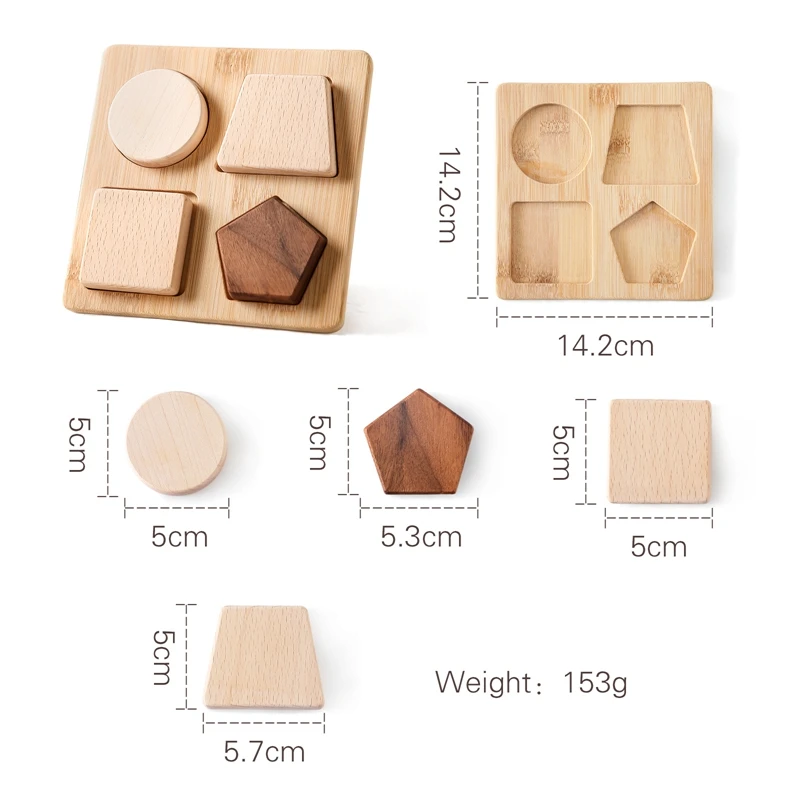 Puzzle en bois pour enfants, jouet éducatif, TeWindsor, blocs de bois naturels sûrs, construction de nuits, jeu empilable pour enfants, Montessori