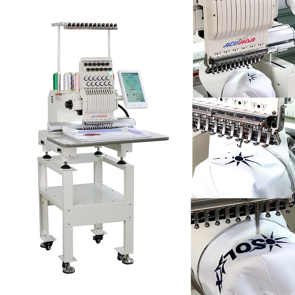 China Mini Computerized Cheap Price 12 Needles Flat T-shirt Hat Broder Sewing Logo Household Embroidery Machine