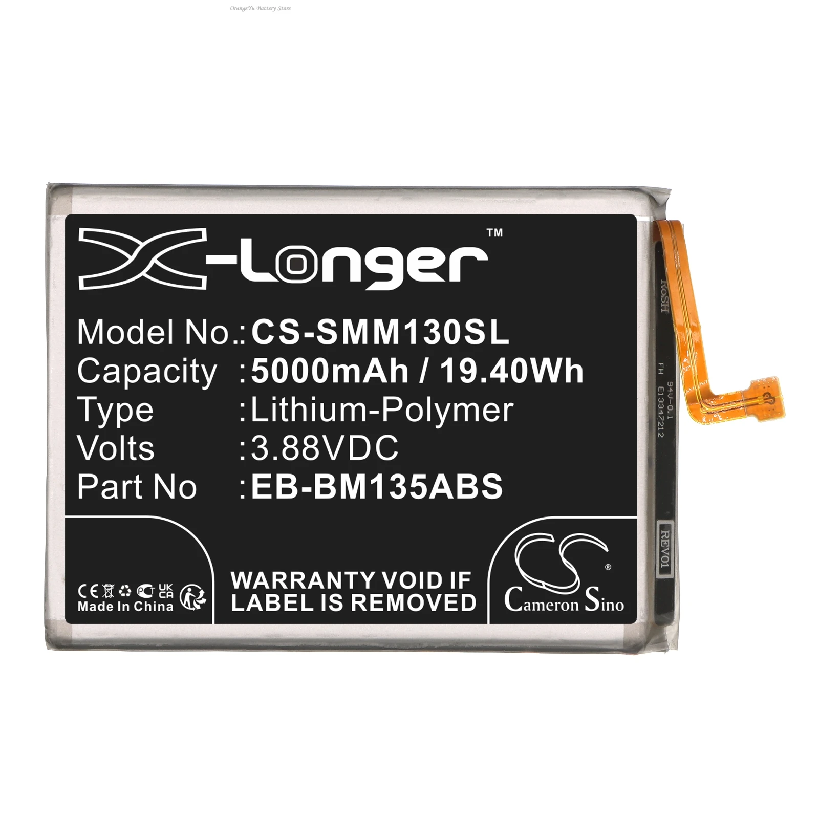 Cameron Sino 3.88V 5000mAh Mobile, SmartPhone Battery EB-BM135ABS for Samsung Galaxy M13 5G 2022, SM-M136B/DS  +TOOLS KIT