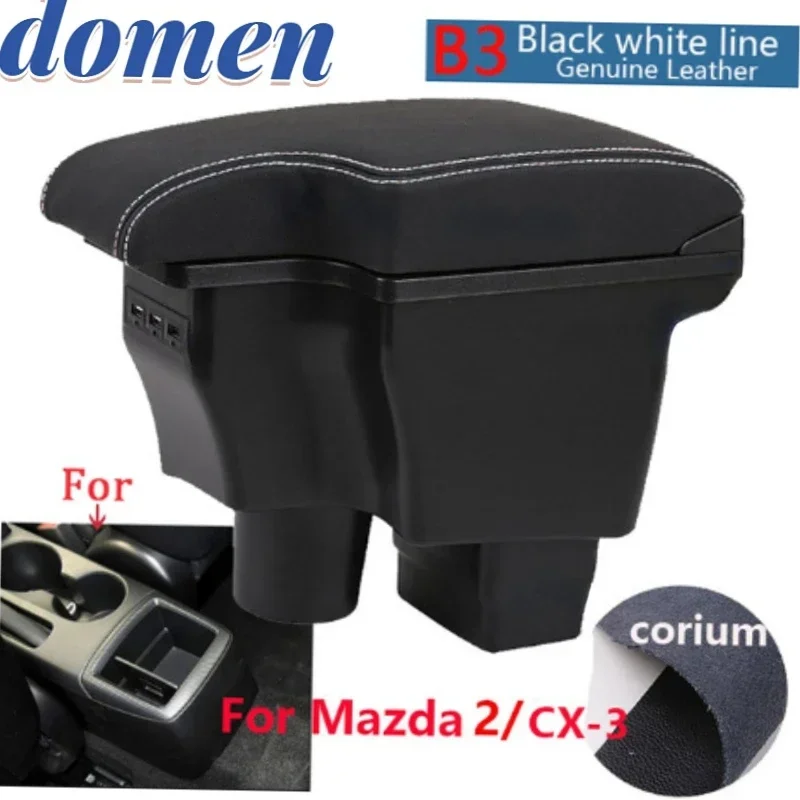 

For Mazda CX-3 Armrest box Retrofit For Mazda 2 skyactiv version cx3 CX-3 Car Armrest Storage box car accessories Charging USB