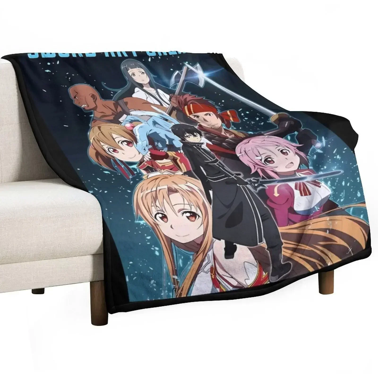 SAO Full Squad Throw Blanket wednesday Plaid on the sofa Blankets