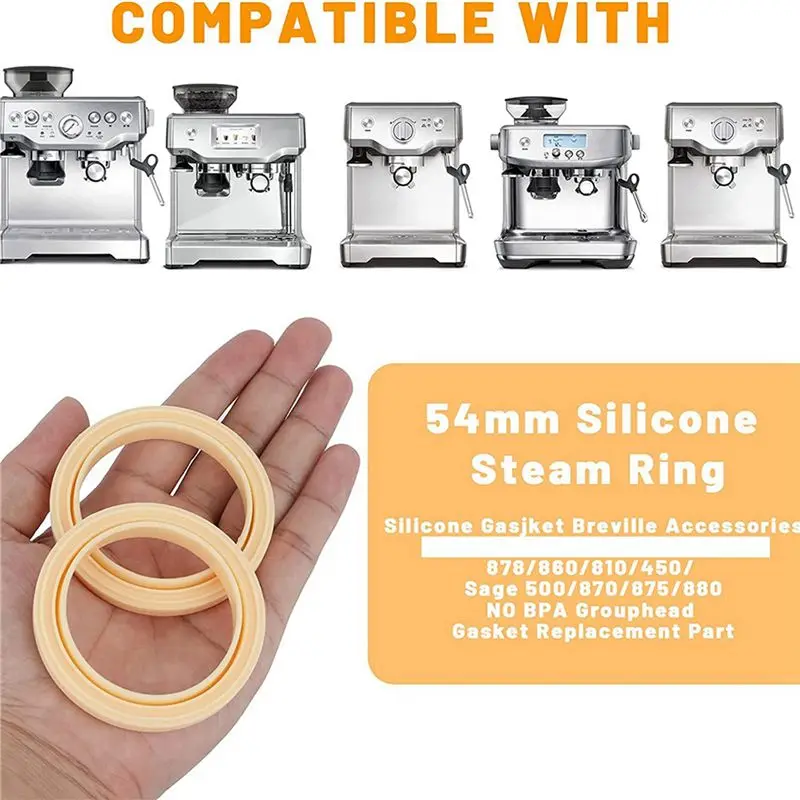 Y42A-54Mm Silicone Steam Ring, 15Pack Grouphead Gasket For Breville Espresso Machine 878/870/860/840/810/500/450/ Sage 500