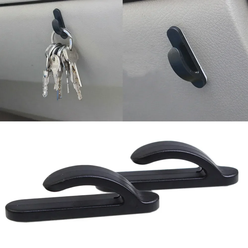 2Pcs New High Quality Convenient Black Auto SUV Car Truck Self Adhesive Hook Hanger Bag Auto Fastener & Clip Organizer Holder