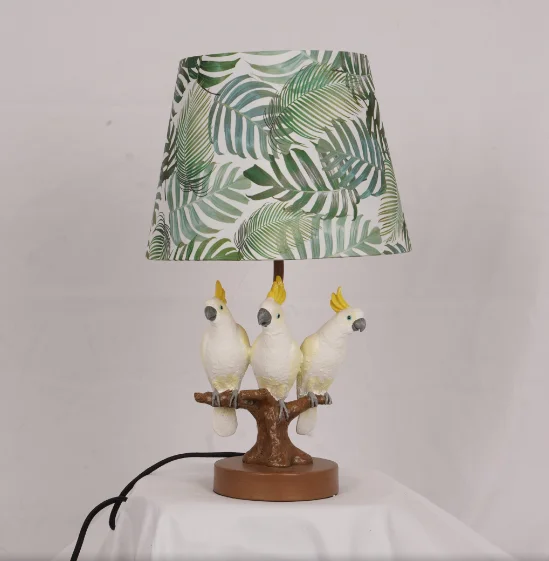 

16.1 Inch Tropical Cockatoo Resin Table Lamp