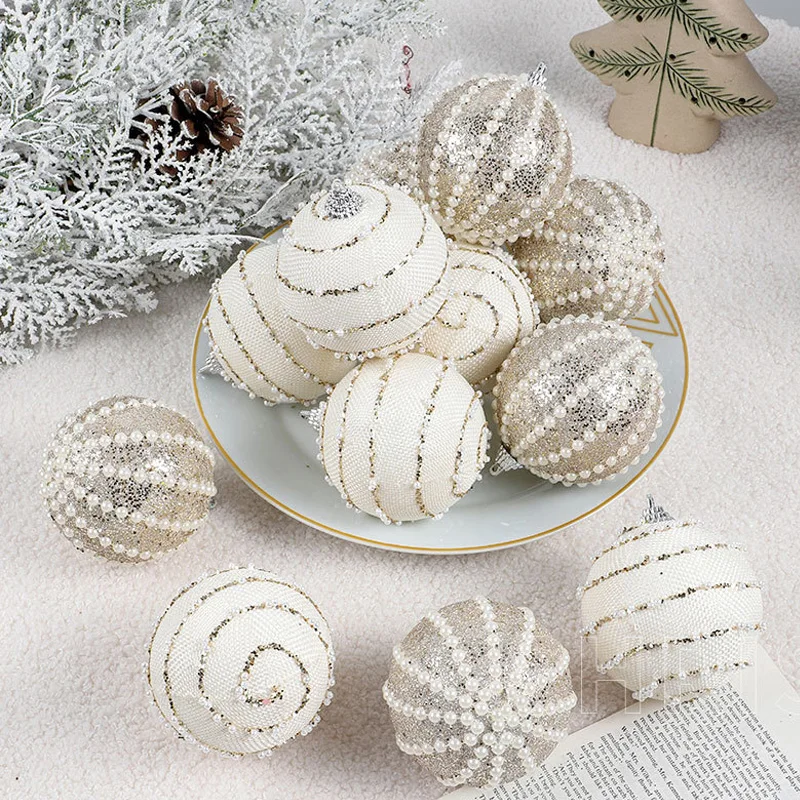 12pcs Christmas Ball Ornament Champagne White Baubles Christmas Tree Decoration for 2025 Navidad Noel Xmas Party Hanging Pendant