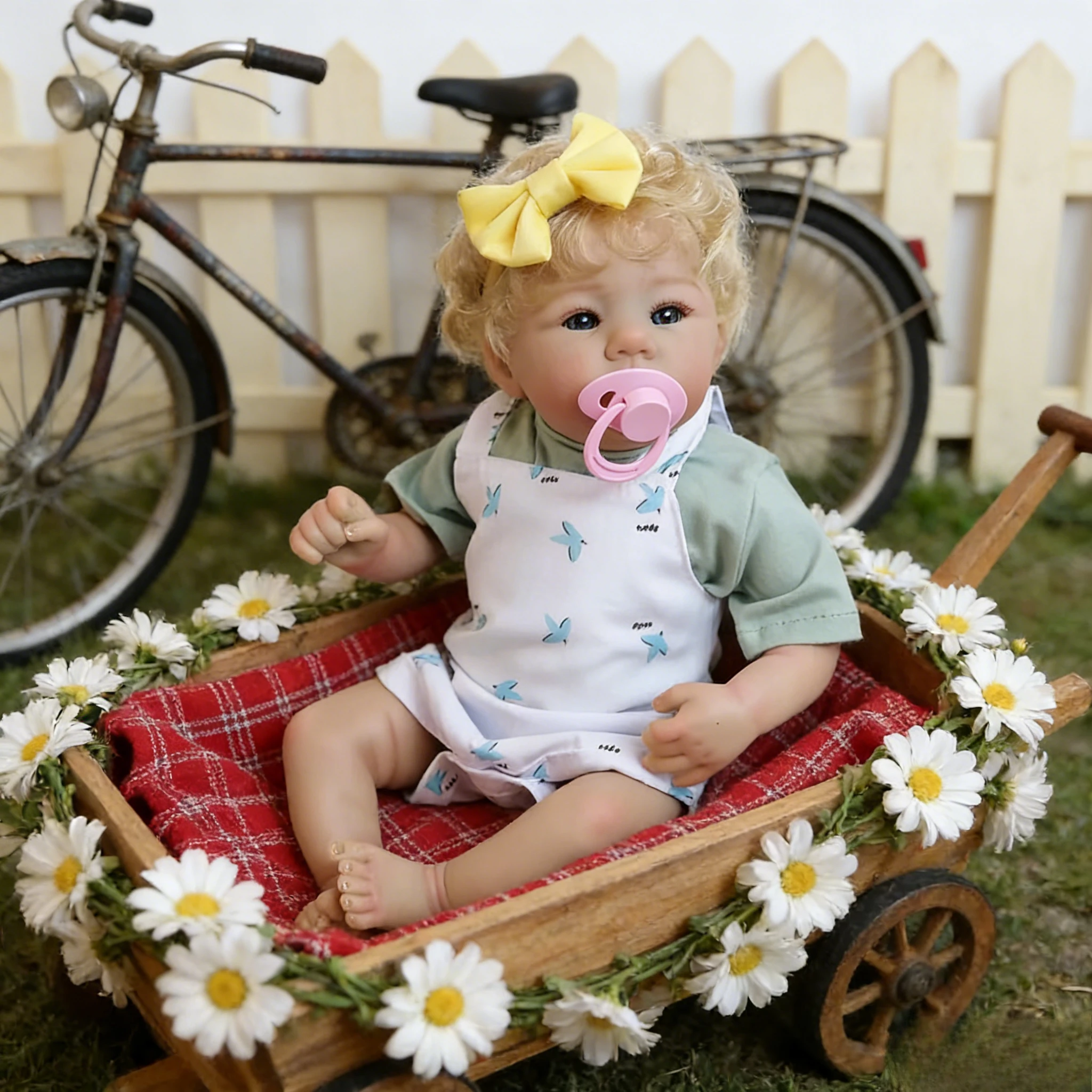 45CM herboren poppen Abigail levensecht knuffelig babyspeelgoed met zacht katoenen lichaam en blauwe ogen kindercadeau