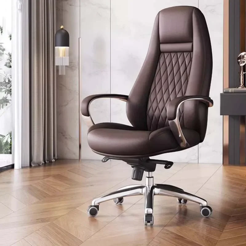 Leather Executive Chair Support Rotating Waterproof Luxury Modern Mobile Chair Comfy Leather Chaise De Bureaux Office Furniture