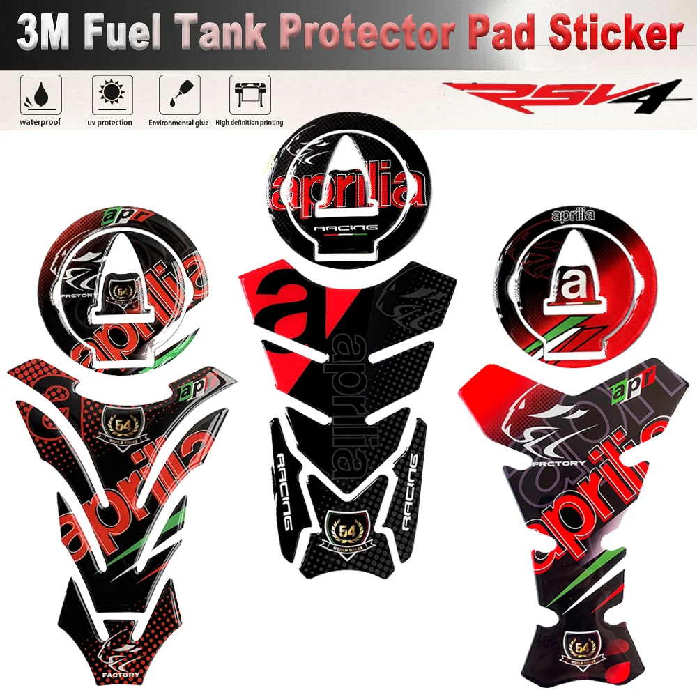 For Aprilia RSV4 Tank Pad Sticker Motorcycle Accessories Fueltank Protector Cover Grip Factory Tuono1100 Tuono V4 1100 2010 2022