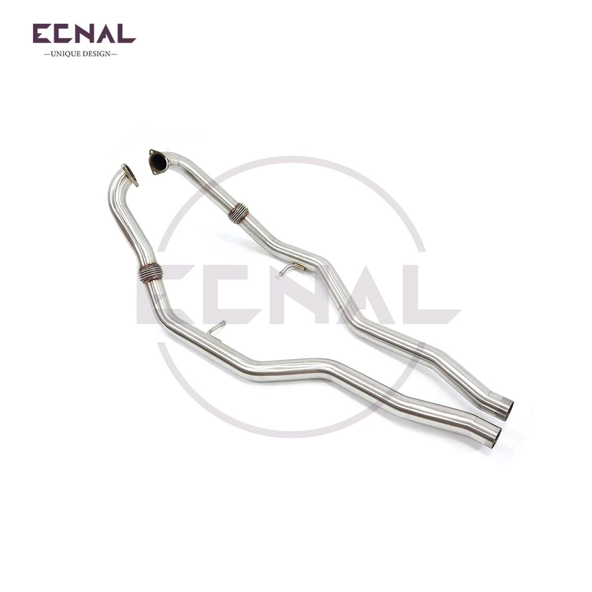

Ecnal Exhaust Front Pipe for Audi S4 S5 B9 3.0T 2017-2019 High Performance SS304 Straight-through Sport Exhaust System