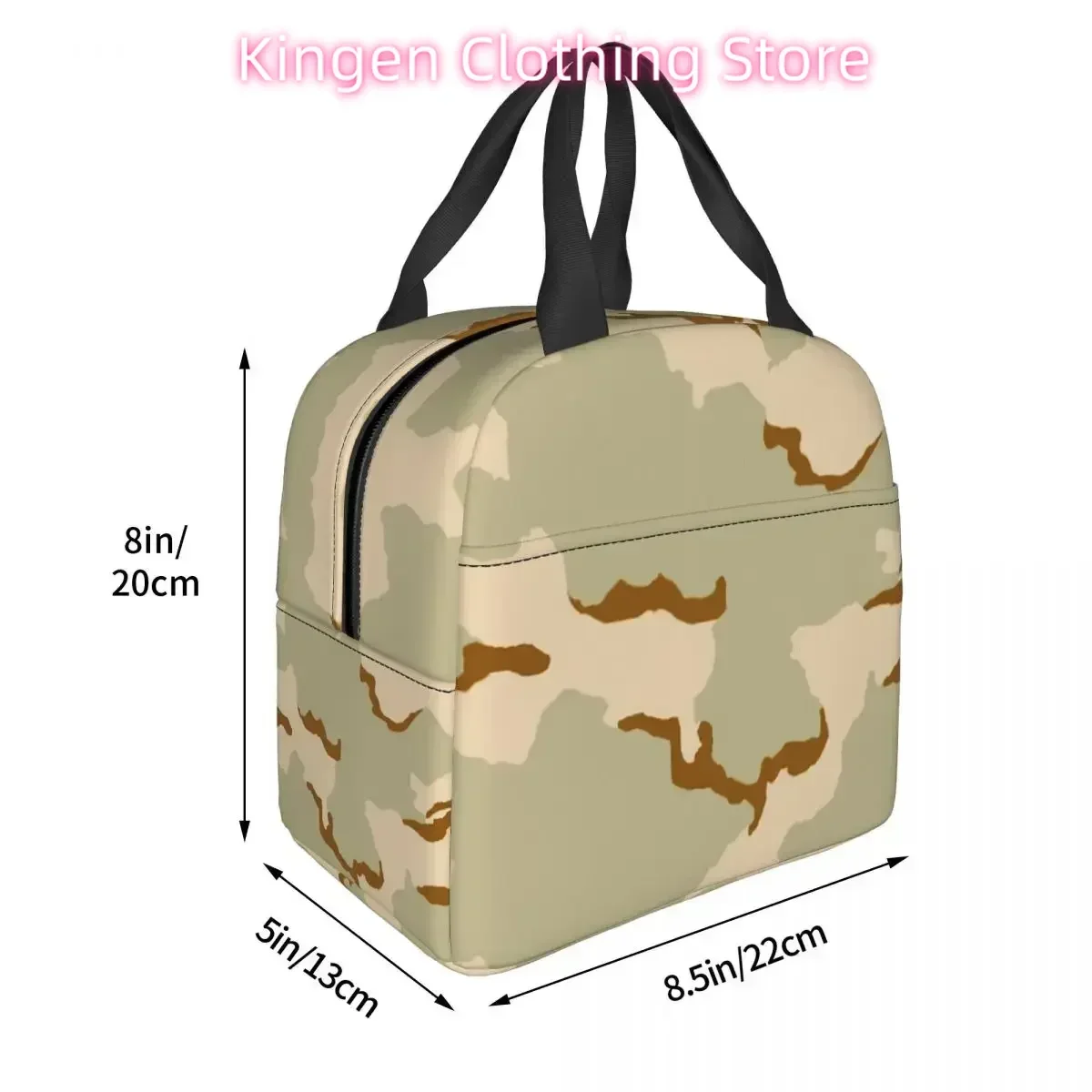 US 3 ColourColor Desert Camouflage Insulated Lunch Bags Picnic Bags Cooler Lunch Box Lunch Tote for Woman Work Children School