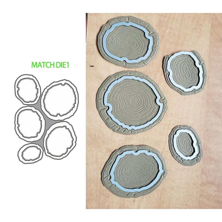 3D Embossing Folder Tree ring Woodgrain  Wood Tree Hole Interactive Embosssing Folder for Card Making and Scrapbook Dec