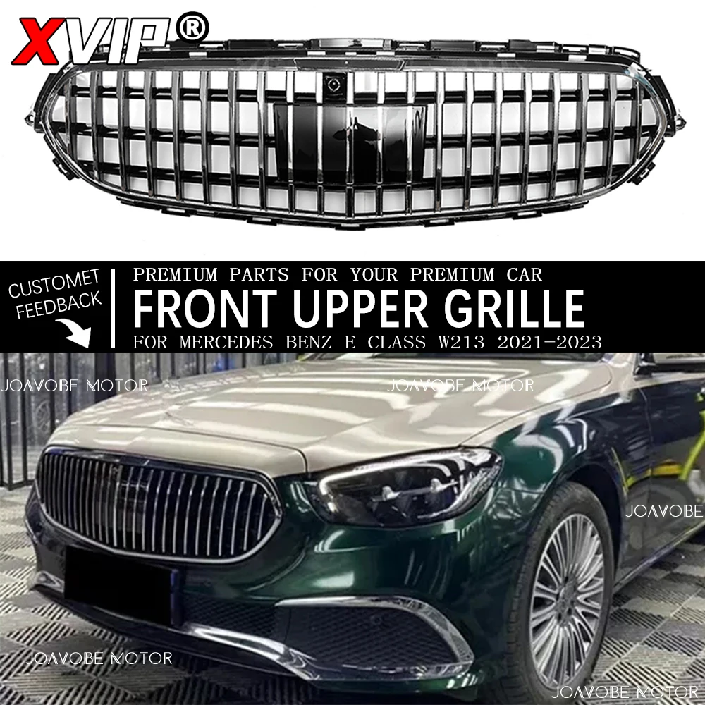

XVIP хромированная серебристая решетка бампера в стиле Maybach для Mercedes Benz E-Class W213 2021-23 E200 E300 E350 E350e E450 E53 AMG Facelift