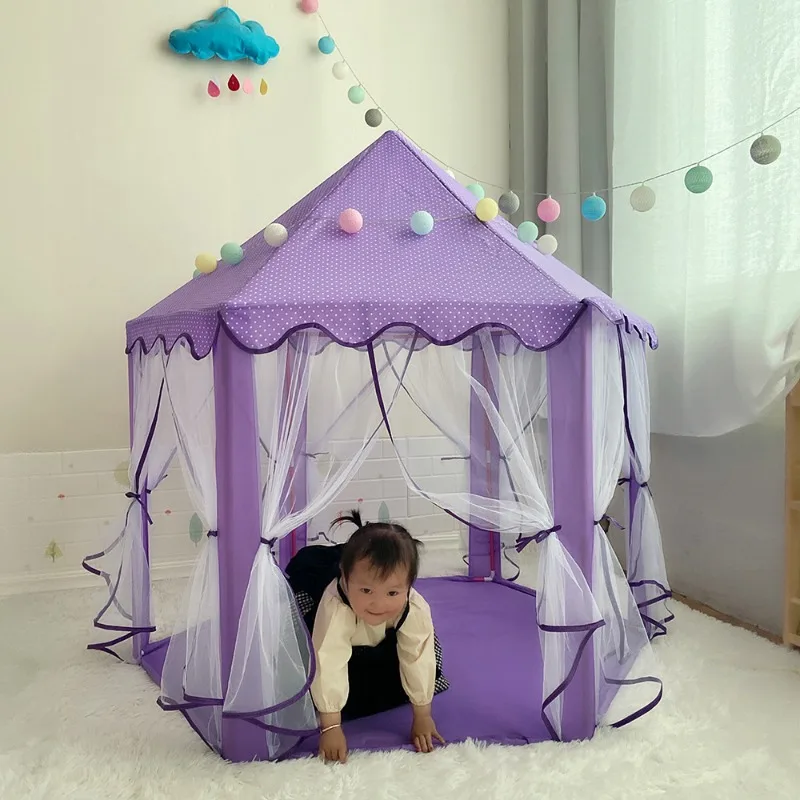 Children's Indoor and Outdoor Playhouse Tent Boys and Girls Hexagonal Mesh Baby Crawling Tent Children's Beach Tent Toys