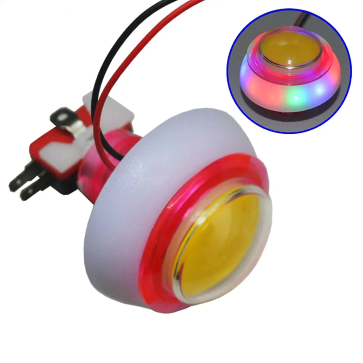 Super Sale 10Pcs Colorful Led Illuminated Push Buttons for Arcade Machines Rgb Flashing Lights Swing Cars Amusement Devices Dc