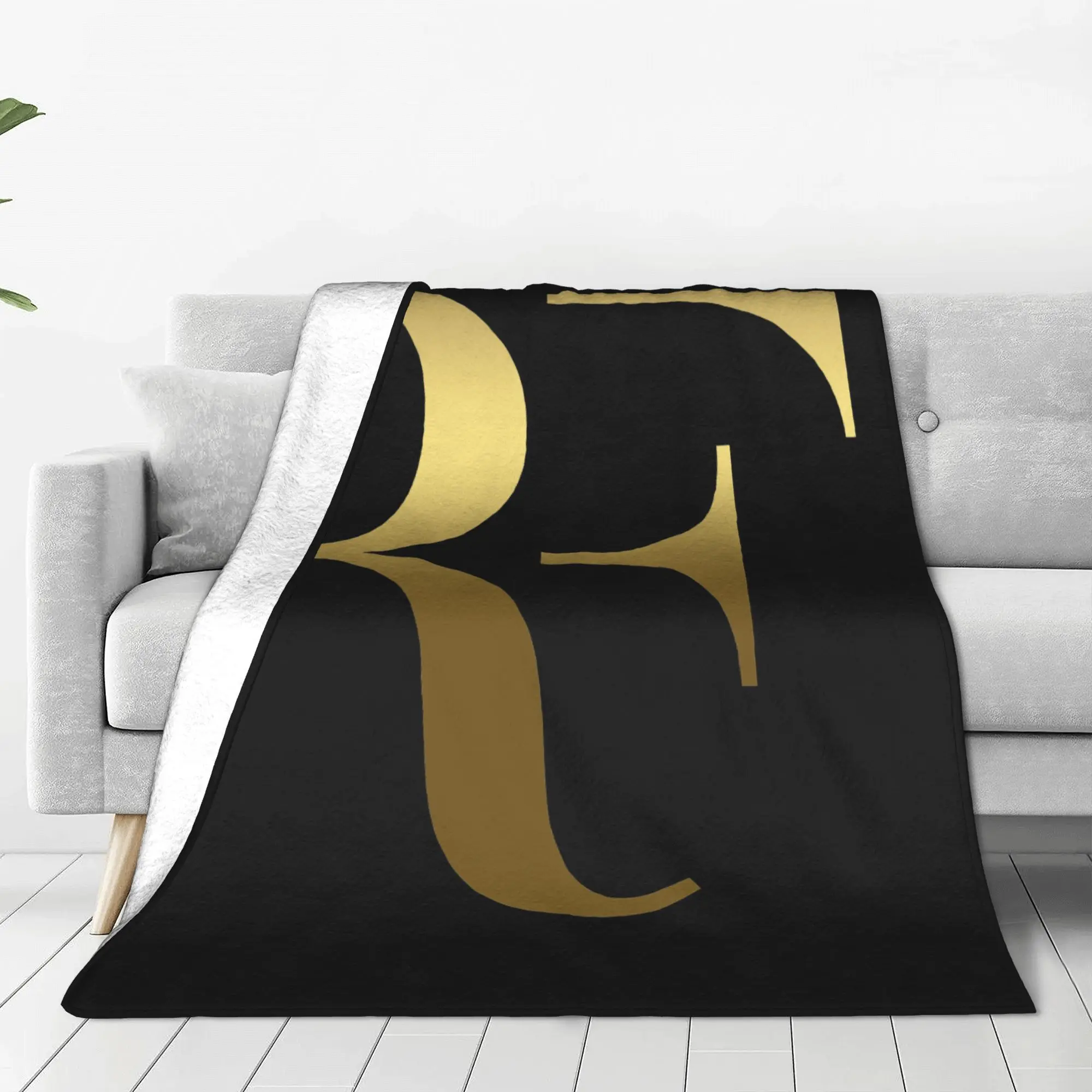 RF Roger Federer Throw Blanket for Couch Tennis Lover Soft Fuzzy Plush Blanket Multi-size Bedspread for All Seasons