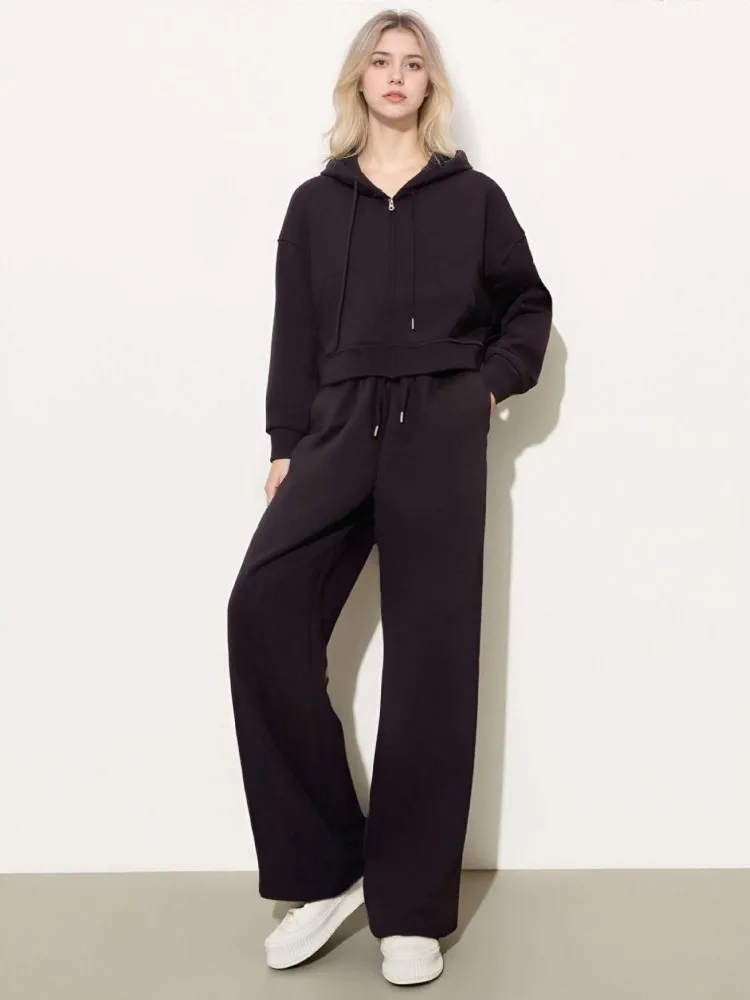 

Beautiful Women's Tracksuits with A Zipper and A Hood Trousers Pink Two Piece Set Women Blue Classic Pant Sports Suit for Spring
