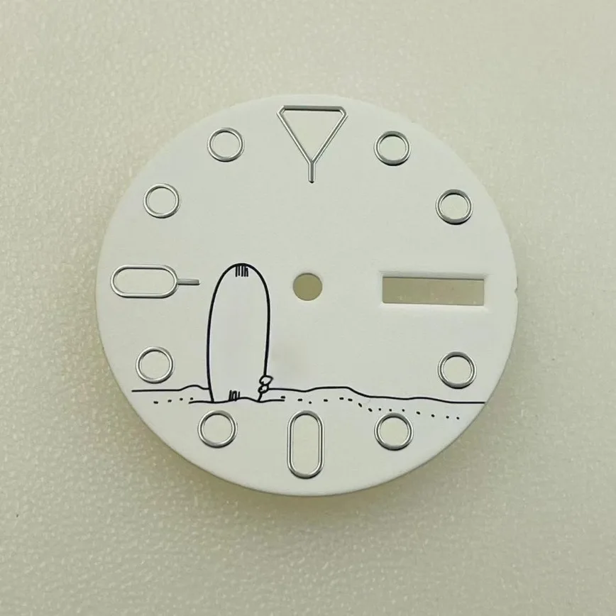 NH36 циферблат 28,5 мм, белый, мультяшный, зеленый, светящийся, подходит для NH36/4R36, аксессуары для часов