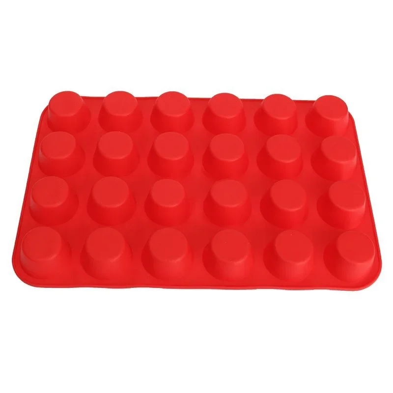 24 Cup Silicone Muffin Pan &Cupcake Baking Pan Non-Stick Silicone Cake Round Mini Muffin Pan Form Cake Decorating Mold