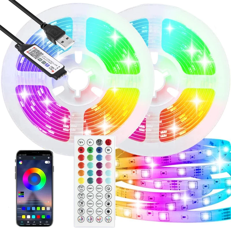 3535 5V LED Light Strip 5-15m RGB Flexible Tape Mini Control Dimmable Christmas Tree DIY Light for Home Room Decor TV BackLight