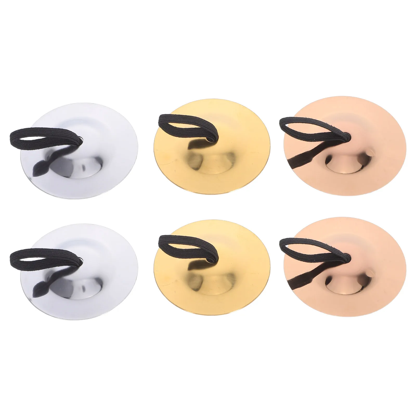 

3Pairs Kids Finger Cymbals Brass Zills Percussion Instruments Mini Cymbal Props Interactive Play Hand Bells for Ringing