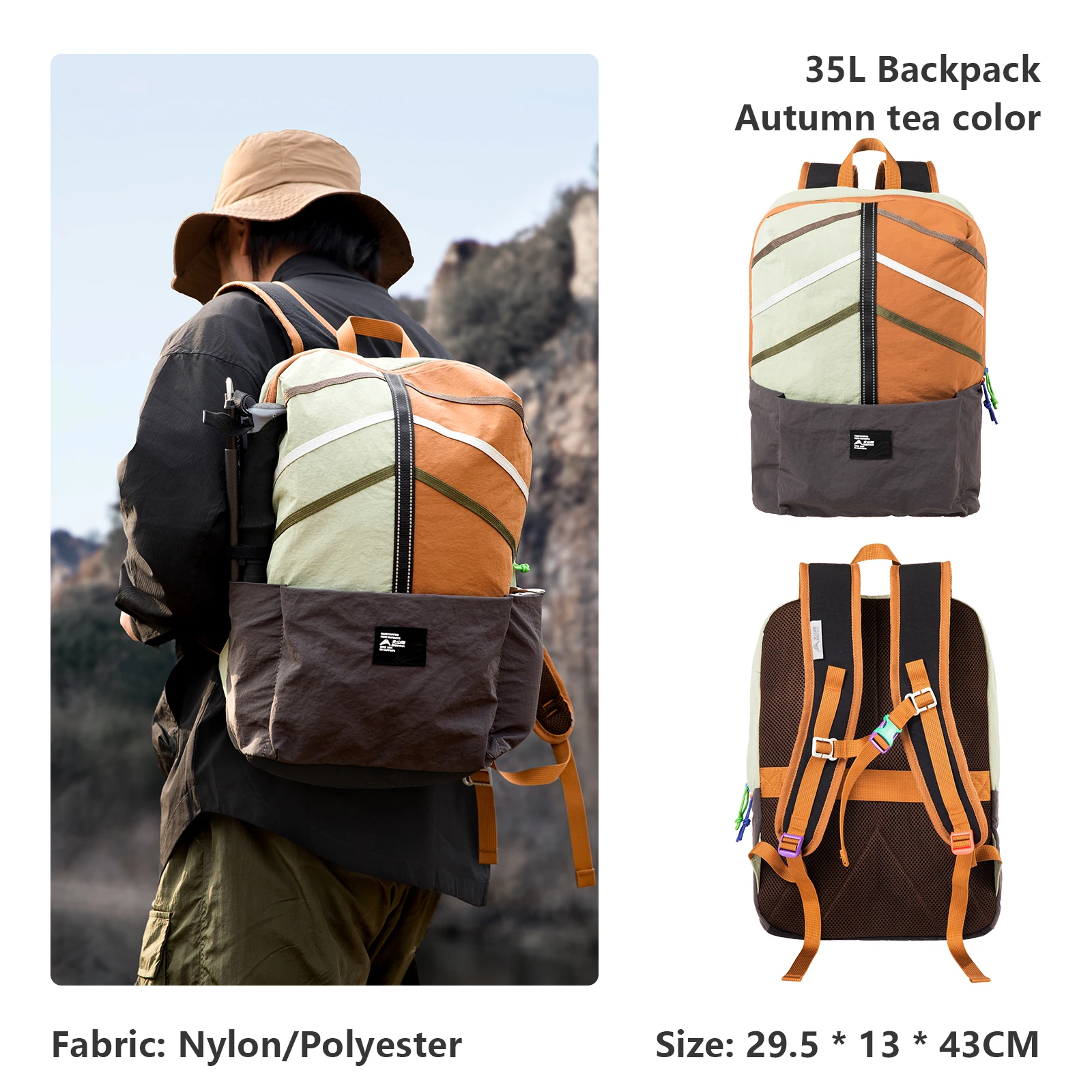 BISINNA Campingrugzak 35L Ultralichte sporttas met grote capaciteit voor heren Dames Outdoor Camping Wandelen Reizen Bergbeklimmen