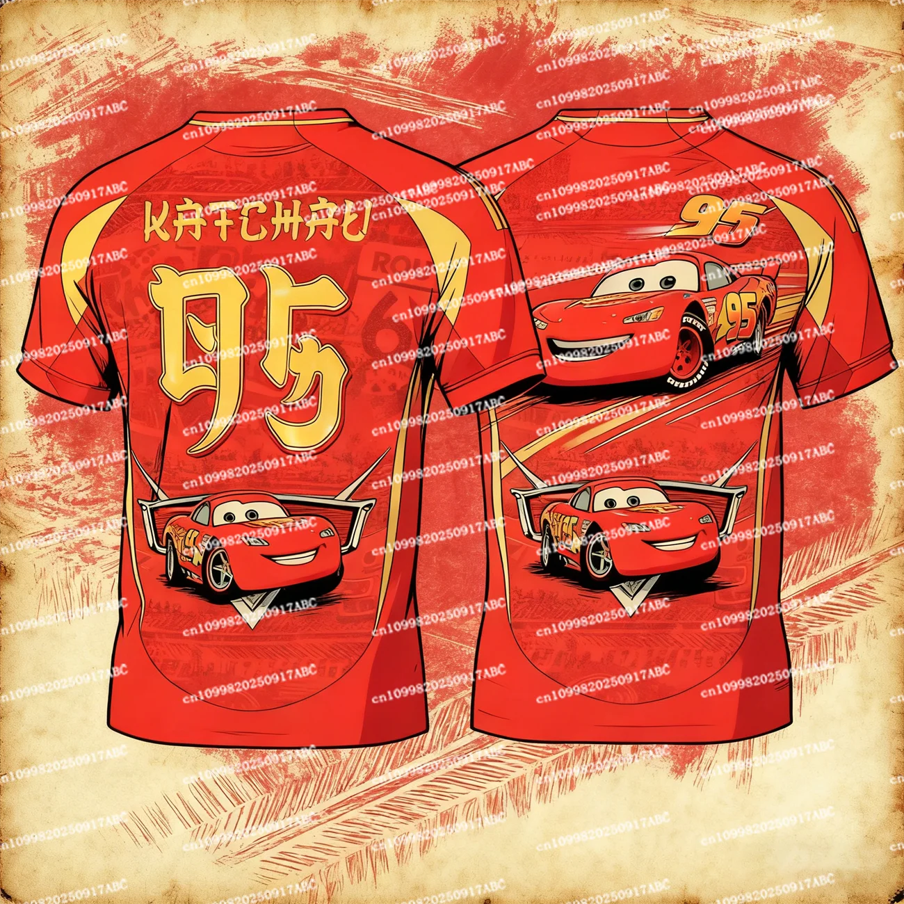 

Мужская футболка с аниме-автомобилем, женская футболка, футбольный спортивный топ, детский трикотаж, топ с молнией Mcqueen, летняя женская футболка