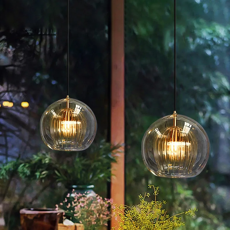 

DINDALLED Glass Pendant Lights Suspension Chandeliers for Living Dining Room Kitchen Bedside Hanging Lamp Fixture Luster