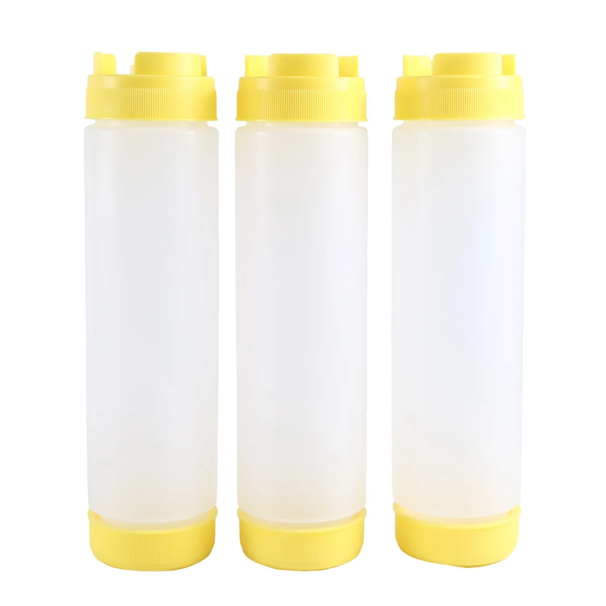 16Oz Inverted Plastic Squeeze Bottles, Refillable Tip Large Valve Dispenser Condiment Squeeze Bottle for Sauces Ketchup