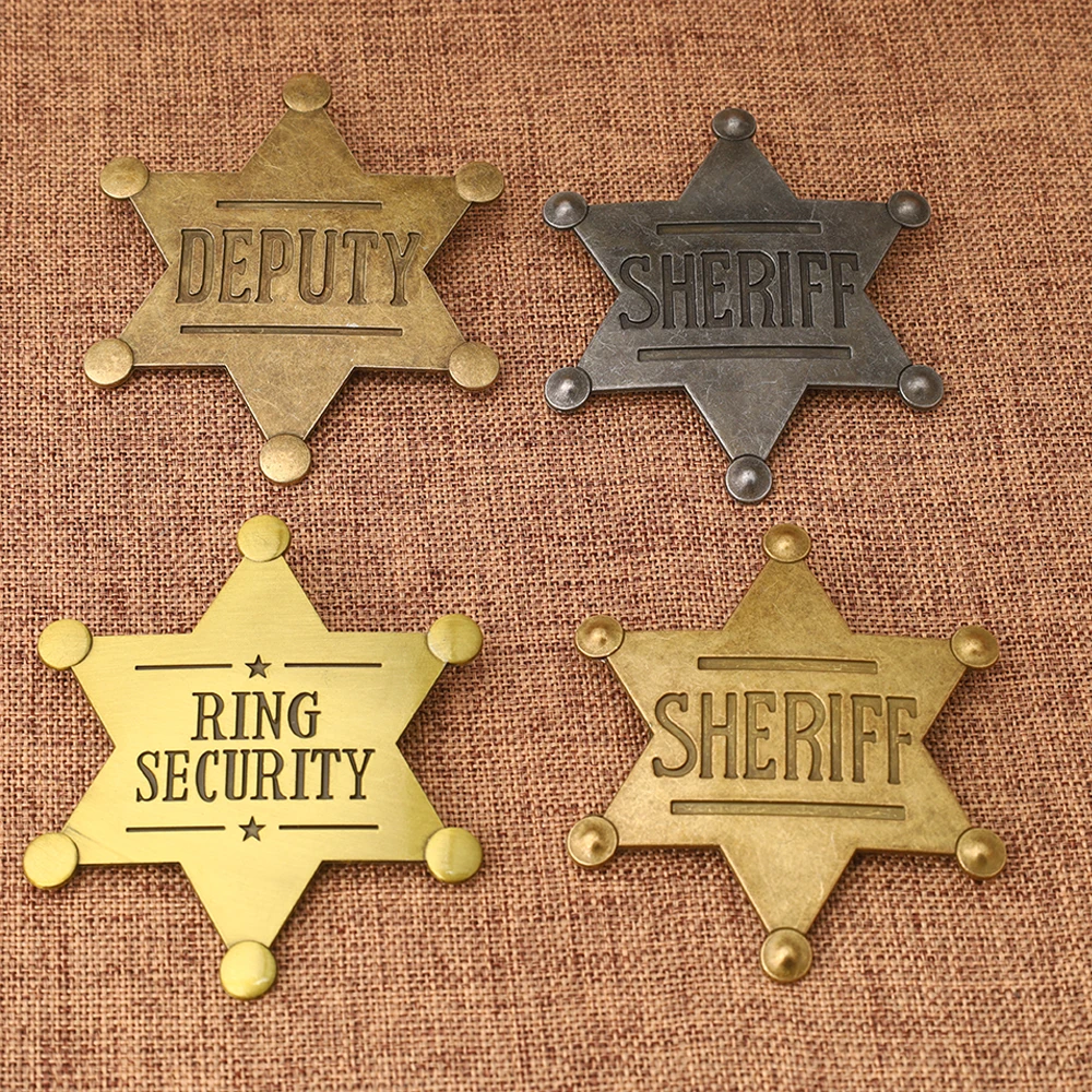 شارة شريف سداسية ستار المينا بروش عصري للجنسين دبوس ديكور الحفلات تأثيري الدعائم هدية الهالوين