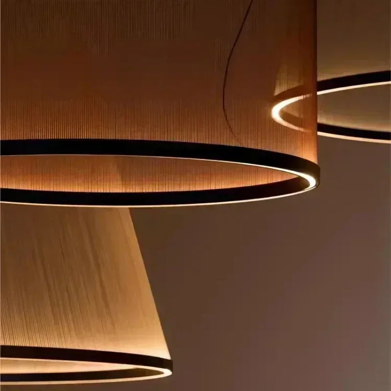 Salão de beleza luzes pingente lustre decoração casa circular oco lâmpada led nordic sala estar escada pendurado quarto lustres