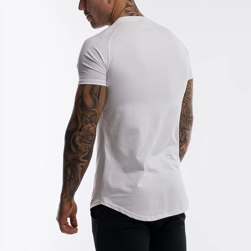 Plain Men’s Muscle Fit Gym T-Shirts Stretch Cotton Athletic Short Sleeve Workout Tee Shirt Slim Fit Crew Neck Training Tops gallery 5
