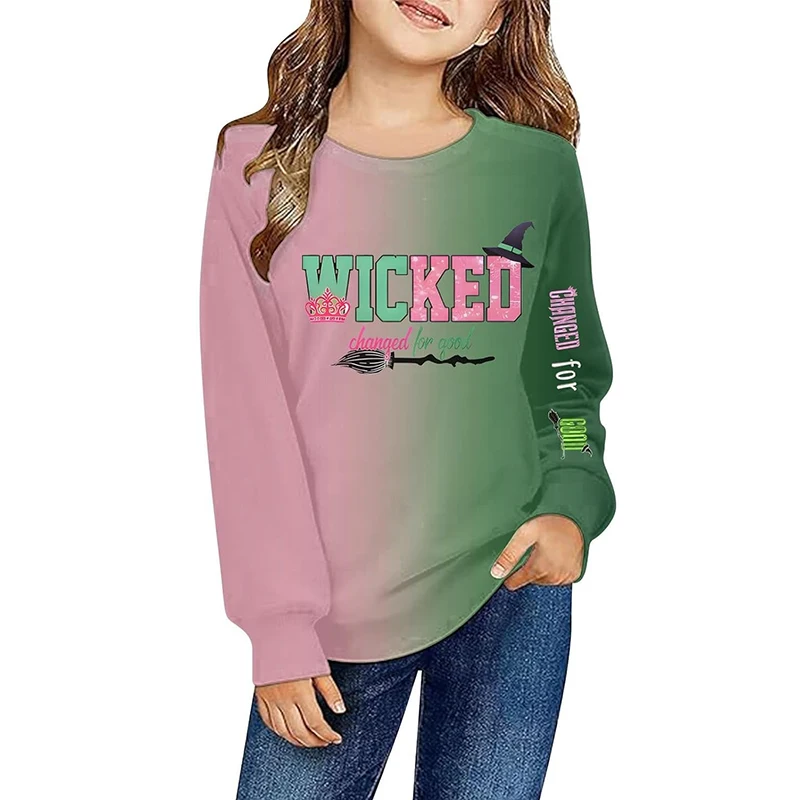 Wicked толстовки Merch толстовки с круглым вырезом унисекс модная уличная одежда с длинными рукавами для девочек Wicked The Musical одежда