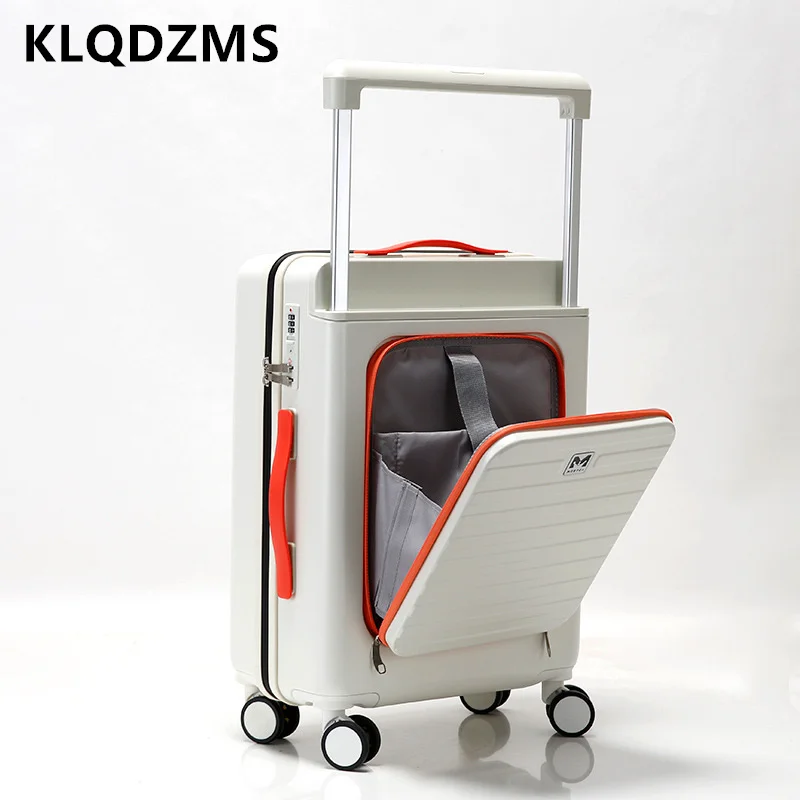 KLQDZMS – valise à roulettes avec couvercle arrière ouvert pour ordinateur portable, bagage à main Durable 20 \