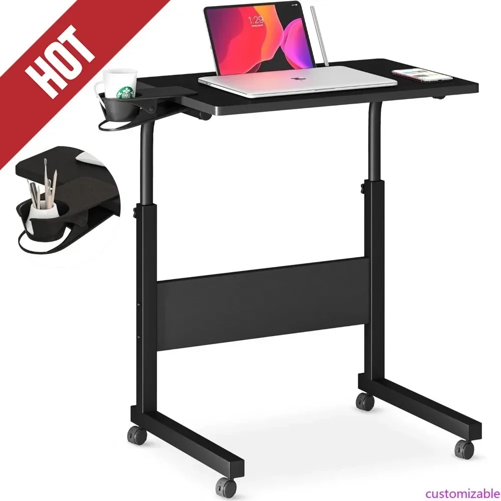 

Customizable-Small Standing Desk Adjustable Height, Portable Treadmill Desk, Mobile Table Ideal For Laptops And Tablets, Black