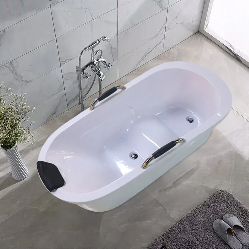 

yj7 Small Apartment Acrylic Bathtub Home Integrated Movable Independent Bathroom Adult Bath Bucket