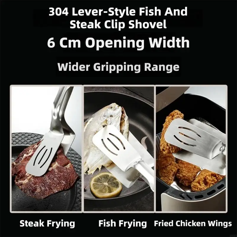 H8WB High Performances Cooking Tongs Lever Mechanism 304 Materials Durable BBQ Tool