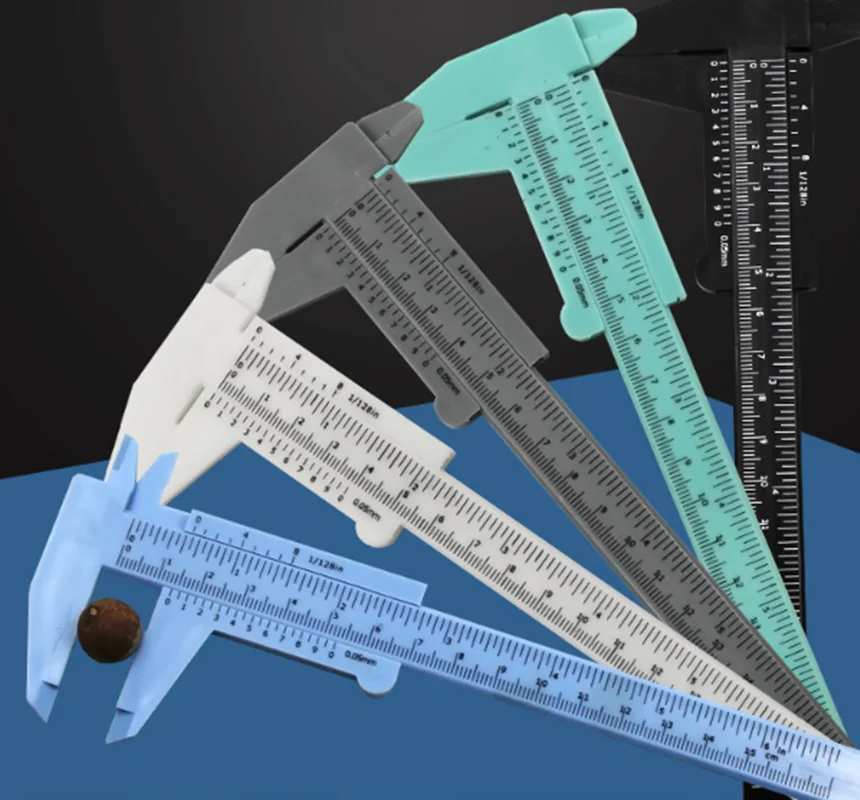 Năm 2022 Thời Trang Di Động 150MM Nhựa Lông Mày Đo Vernier Caliper Hình Xăm Kẹp Phanh Cai Trị Thường Trực Trang Điểm Công Cụ Đo Lường