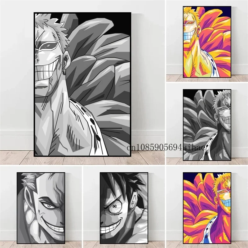 

Classic Anime Figure One Piece Luffy Zorro Suitable for Home Bedroom Decor Vintage Canvas Painting Art Style Poster Wall Gift
