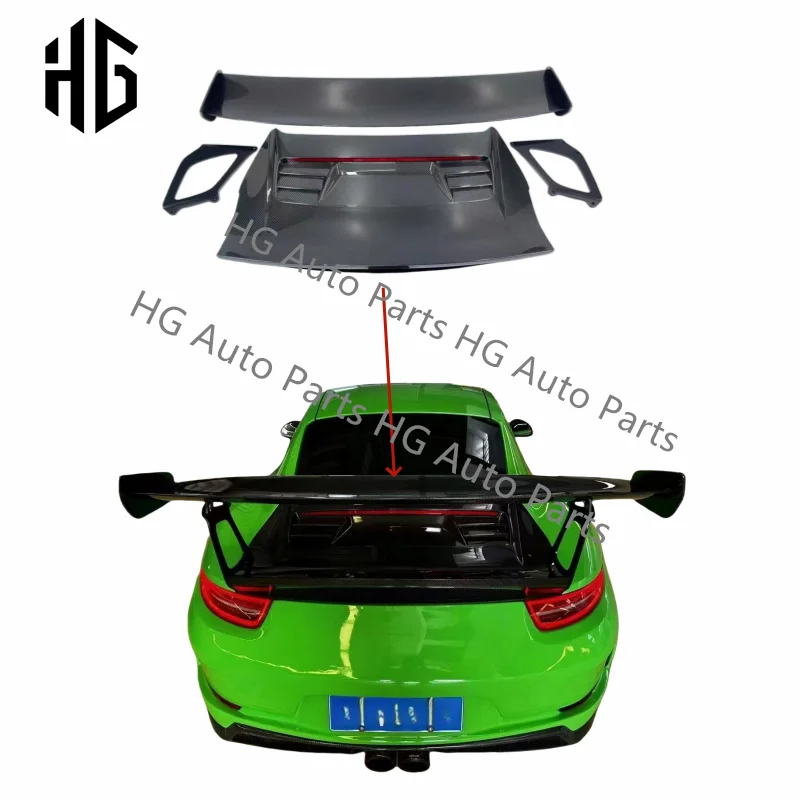 

Top Quality Half Carbon Fiber GT3 RS Style Rear Spoiler Tail Wing Body Parts For Porsche Carrera 911 991.1 991.2 Trunk Spoilers