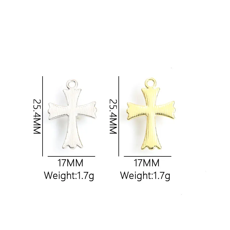 10pcs Trendy Cross Rhinestones Pearl Charms 2 Colors Metal Crystals Crucifix Pendant for DIY Handmade Catholic Christian Jewelry