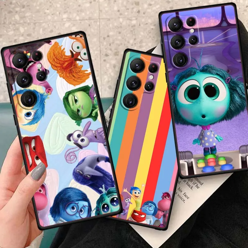 

Disney Inside Out 2 Phone Case For Samsung Galaxy S25 S24 S23 S22 S21 S20 S10 Ultra Plus FE 5G Black Soft TPU Cover