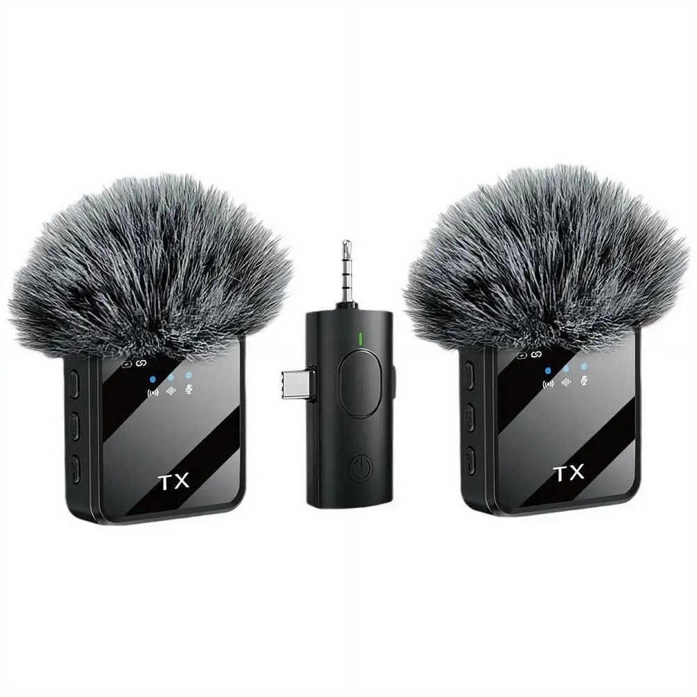 Professional Wireless Lavalier Microphone For Smartphones, Computers and Cameras, Live Broadcast, Vlog, Plug and Play