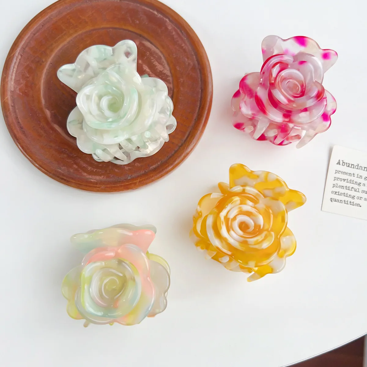 مشبك شعر زهرة خلات الدوبامين للنساء ، ثلاثي الأبعاد ، جمالي ، أنيق لطيف ، كلاسيكي ، بسيط ، حلو