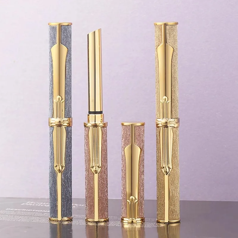 Wholesale Empty Direct Filling Lipstick Bottle Lipbalm Tubes Oblique Lipstick Roman Column Thin Heel Pipe Cosmetics Packaging