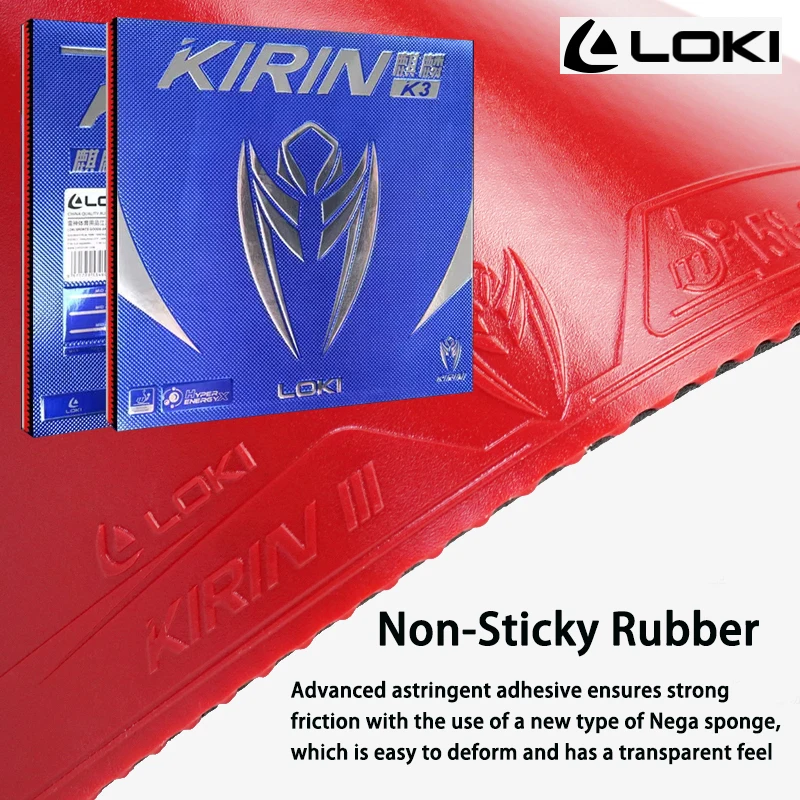 

LOKI KIRIN K3 Ping Pong Rubber Non-sticky Table Tennis Rubber Sheet with NEGE Pre-tuned Cake Sponge Backhand(counter) Fast Break