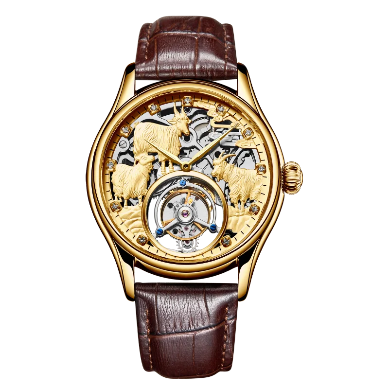 Zodiac Luxury Watch - นาฬิกา AESOP (รุ่น 7008G) พรีเมียม ฮอลโลว์