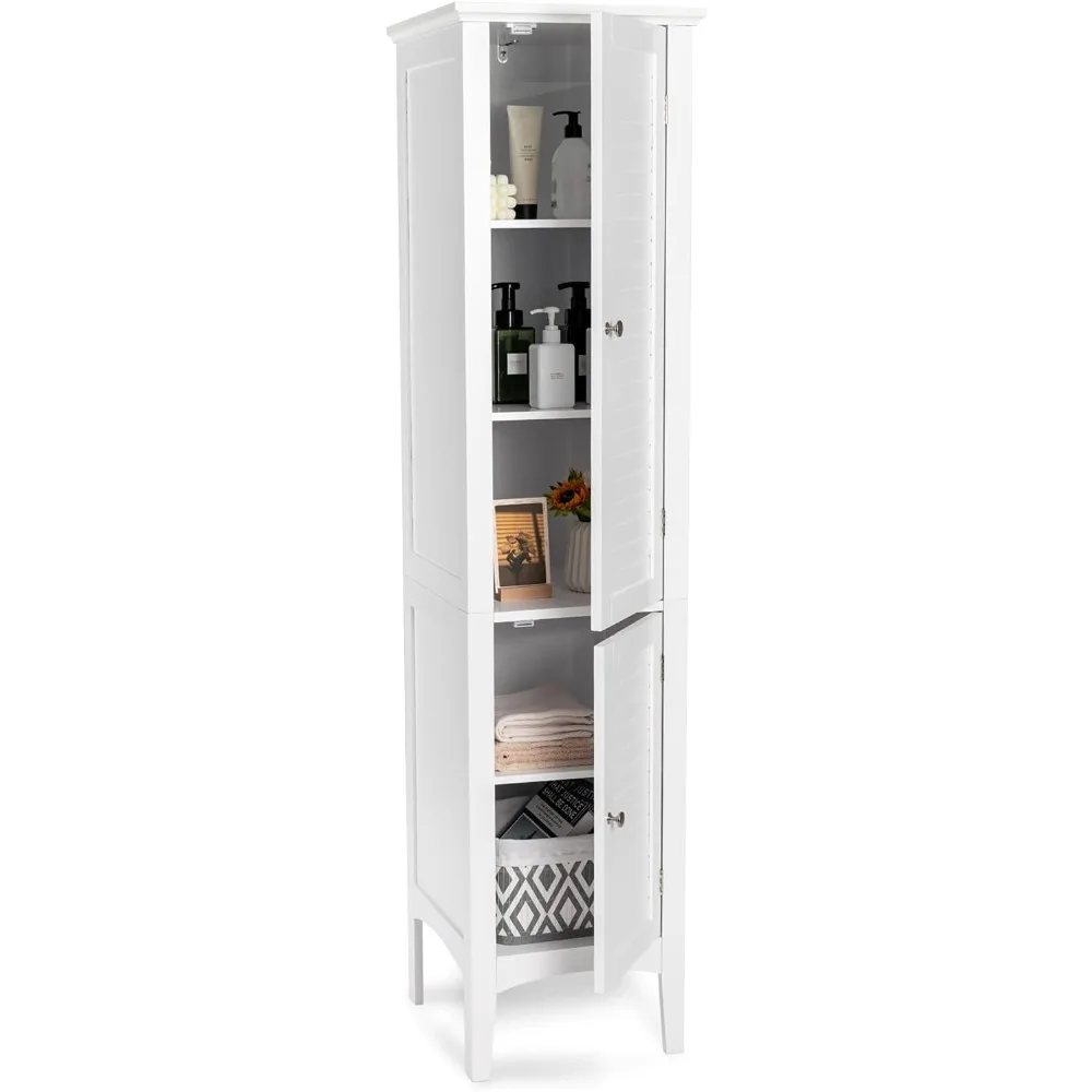 

Tall Bathroom Floor Cabinet, Multifunctional Storage Cabinet with Doors, Narrow Slim Linen Tower for Bathroom, Living Room or K
