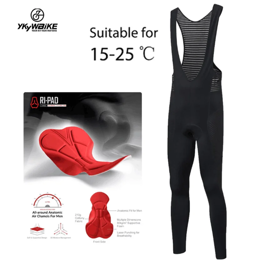 YKYWBIKE Frühling Herbst Radfahren Hosen Männer PRO Bike Lange Hosen Kühlen Atmungsaktive Radfahren bib Hosen Quick Dry Bike Engen MTB