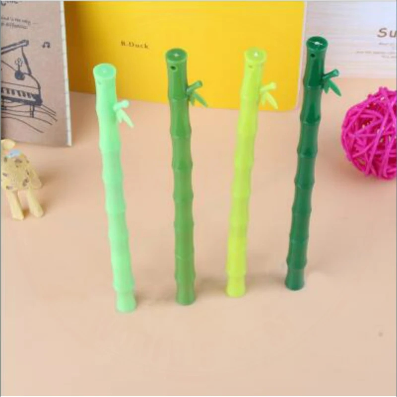 24 Pcs Creative Green Fresh Bamboo Gel Pens Set Cute Stationery 0.5mm Kawaii Stationery Supplies