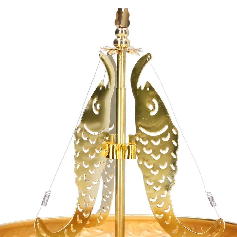 Stainless Steel Coil Incense Stand Three-fish Sturdy Incense Holder Multi-purpose Golden Censer Support Meditation Room